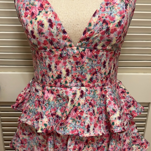 Maison Maar Tiered Midi Dress in Pink Multicolor, Size Small, NWOT - Picture 5 of 17